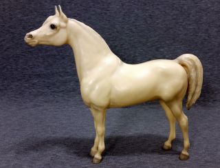 Vintage Breyer Molding Co White Stallion Standing Horse Collectible Made In Usa