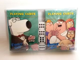 Family Guy 2 Decks Of Playing Cards And Dice Game