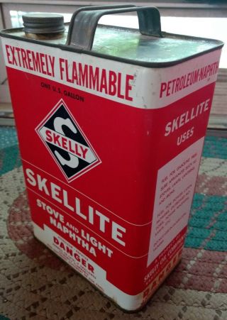 Very Rare Vintage Skelly Oil Co.  " Skellite " Gallon Can.  L@@k