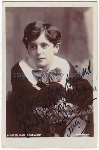 Music.  Pianist,  Composer,  Child Prodigy Max Darewski.  Signed Postcard Dated 1905