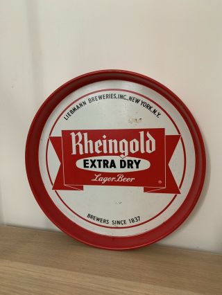 Vintage Rheingold Extra Dry Lager Beer York Large Serving Tray