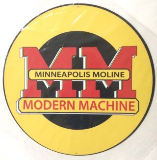 Minneapolis Moline Modern Machine 14 Inch Metal Sign