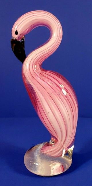 Hand Blown Pink Art Glass Flamingo -
