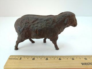 Hubley? Antique Cast Iron Walking Wooly Sheep Coin Bank,  Vintage
