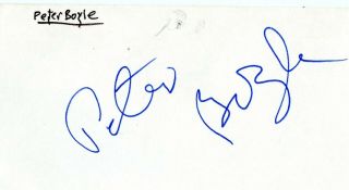 Peter Boyle Actor Vintage Signature