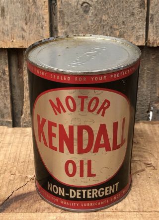 Vintage Nos Kendall Motor Oil Engine Gas Service Station 1 Qt Can Sign
