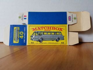 Matchbox Lesney Long Distance Coach No.  40 Empty Box