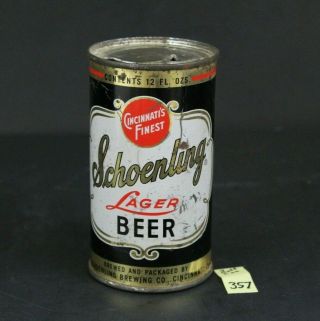 Vintage Schoenling Lager Flat Top Beer Can 12 Oz Cincinnati 