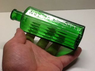 Large Antique Bright Green Poison Bottle.