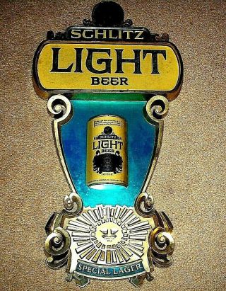 1976 Beer Sign " Light " Schmidt Beer " Can Beer Attached -