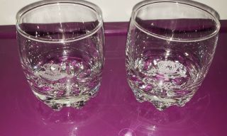Crown Royal Whiskey Glass Crystal Cut Starburst Lowball Rocks Italy Set Of 2