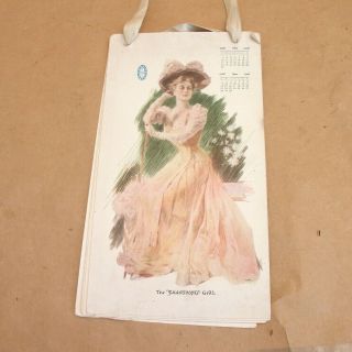Antique 1908 Gibson Girl Litho Calendar Advertising Vtg Clothing,  Migel Quality