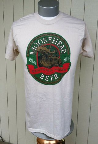 True Vintage 1970s 80s Moosehead Beer T Shirt Xl Canada Made In Usa