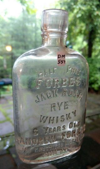 Philadelphia,  Pa - Circa 1890 Flask - Andrew Forbes - Jack Rose Rye Whisky