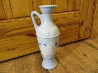 Vintage Jim Beam Decanter Bottle Light Blue W/ Greek Roman Design D 334 119 61