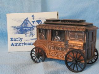 Banthrico Antique Popcorn Wagon Bank W/original Box