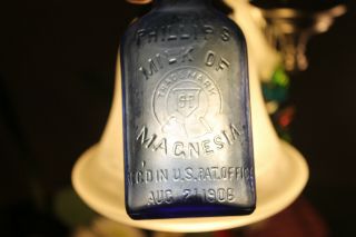 2 Antique Cobalt Blue Phillips Milk Of Magnesia Aug 21 1906 2