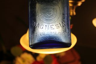2 Antique Cobalt Blue Phillips Milk Of Magnesia Aug 21 1906 5