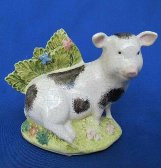 Vintage Victorian Rc Staffordshire England Ceramic Pottery Pig Figurine