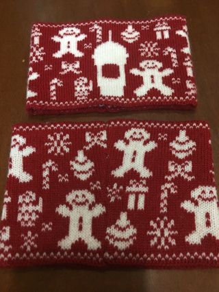 2016 Starbucks Ugly Sweater Cozy Drink Sleeves - Set Of 2
