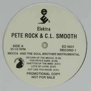 Pete Rock & Cl Smooth " Mecca & The Soul Instrumental " Rap Hip Hop Lp Elektra