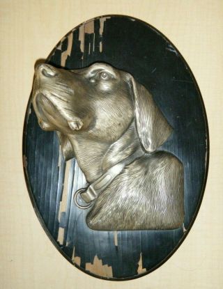 Vintage Labrador Bust On Wood Plaque,  Dog Wall Hanging