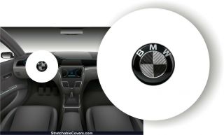 White 100 Microfiber Bmw Logo Stretchable Steering Wheel Cover Nib
