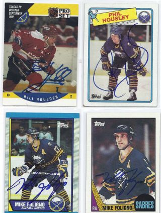 Mike Foligno Signed / Autographed Hockey Card Buffalo Sabres 1987 Topps