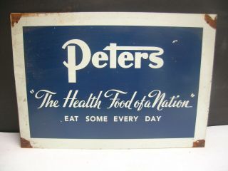 Peters Health Food Of A Nation Rustic Tin Sign Freepost Australia