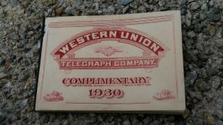 Rare 1930 Western Union Stamp Booklet Ehr Green Signed Dartmouth Ma