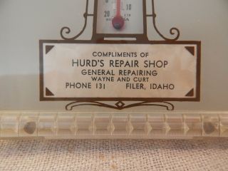 Vintage Advertising Thermometer Hurd ' s Repair Shop Filer,  Idaho 2