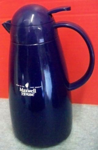 Maxwell House Coffee Carafe Good To The Last Drop Advertising Plastic 11 1/2 " T