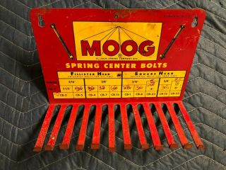Old Vintage Moog Spring Center Bolts Display Rack Hardware Re - Purpose