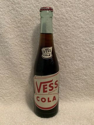 Full 10oz Vess Cola Acl Soda Bottle Fairmont,  West Virginia