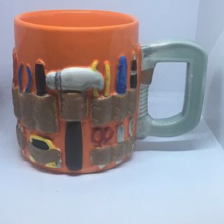 Home Depot Tool Belt Orange Coffee Mug Cup 2012 Mr.  Christmas 4.  5 Inches Tall 2