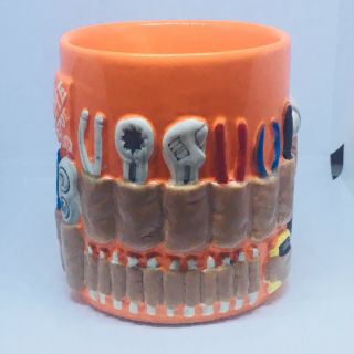 Home Depot Tool Belt Orange Coffee Mug Cup 2012 Mr.  Christmas 4.  5 Inches Tall 4