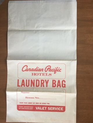 RARE UNIQUE Vintage Canadian Pacific Hotels Laundry Bag 2