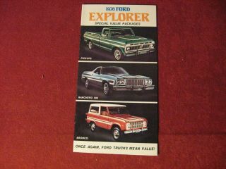 1976 Ford Bronco Pickup Truck Explorer Showroom Sales Brochure Rig Semi Old