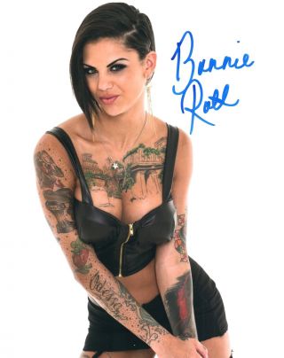 Bonnie Rotten Adult Porn Star Signed 8x10 Photo 302a Avn Award Winner Tattoo