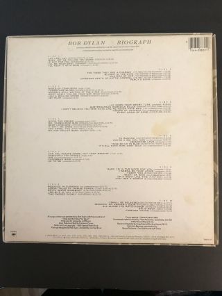 Bob Dylan Biograph 5 lp vinyl box set,  Records near W/ Inserts 2