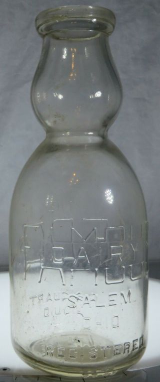 Famous Dairy Co.  Salem,  Oh Cream Separator Quart Milk Bottle