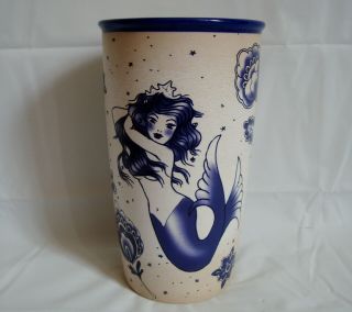 Starbucks 2016 Mermaid Siren Tattoo Sailor Ceramic Travel Mug Tumbler No Lid