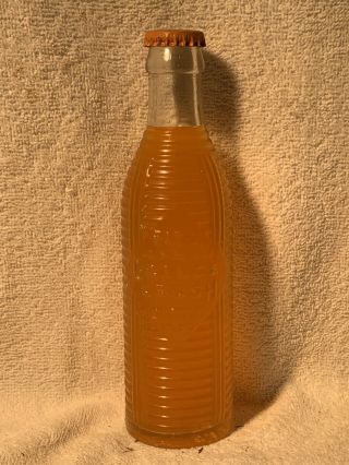 Full 6oz Orange Crush Embossed Ribbed Soda Bottle Gastonia,  N.  C.