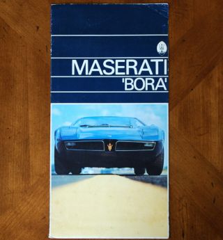 Maserati Bora 4.  7 Liter Brochure Prospekt,  1971