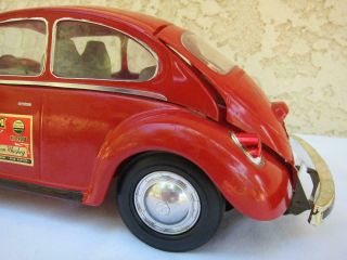 Vintage 1973 Jim Beam Kentuky Whiskey VW Volkswagen Beetle Decanter Red Bottle 4