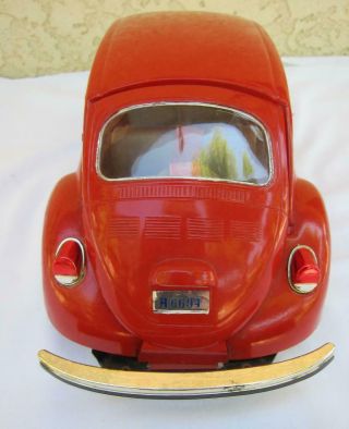 Vintage 1973 Jim Beam Kentuky Whiskey VW Volkswagen Beetle Decanter Red Bottle 5