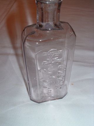 Vintage C.  H.  Holtzman Glass Bottle Cumberland Maryland Pharmacist 5” VERY CLEAR 2