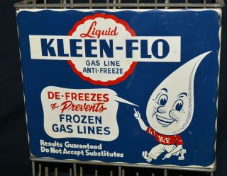 Scarce Kleen Flo Gas Line Antifreeze Product Display Rack c.  1950 ' s 5