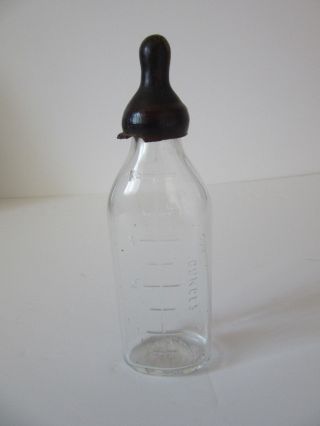 Vintage Glass Baby Bottle 4 Ounces