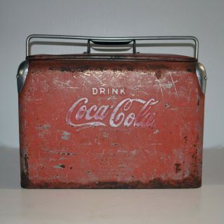 Vintage Coca - Cola Cooler Ice Chest by Acton Mfg.  Co.  - Metal 4
